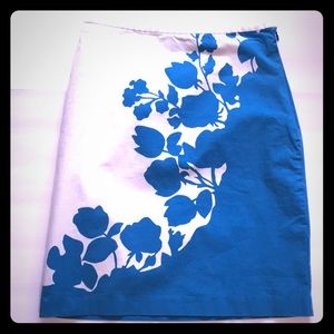 New York & Company Turquoise Floral skirt 4